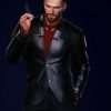 V Male Player Game Cyberpunk 2077 Black Leather Blazer Coat