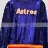 Houston Astros Baseball Team Sequin Blue Bomber Jacket