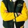Live Two Tone Lacoste Green and Yellow Bomber Jacket