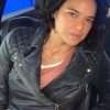 Letty Ortiz The Fast Saga Movie Black Quilted Leather Jacket