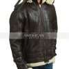 Men R.A.F B3 Shearling Sheepskin Flying Brown Leather Jacket