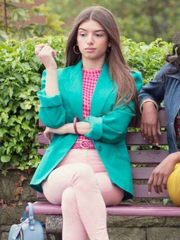 Mimi Keene Sex Education Season 2 Green Wool Coat Ruby Matthews TV Series Sex Education Green Coat
