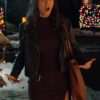 Natalie Bauer Love Hard Movie Black Jacket