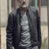 TV Series The Walking Dead Jeffrey Dean Morgan Black Leather Jacket