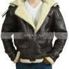 Men R.A.F B3 Shearling Sheepskin Brown Jacket