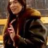 Margaux Lignel Real Girlfriends in Paris Brown Shearling Jacket