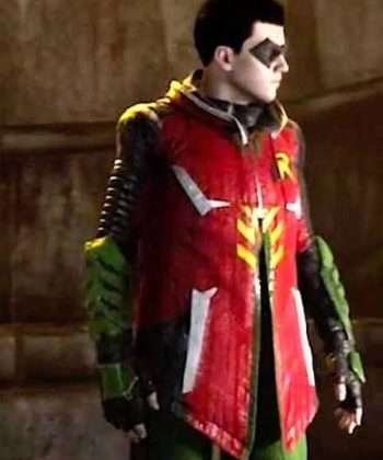 Robin Video Game Gotham Knights Red Leather Jacket