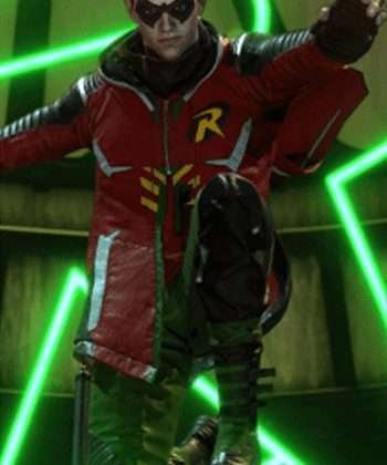Game Gotham Knights Robin Red Leather Jacket