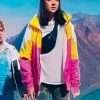 Chelsea Prusky Slash Back Color Block Bomber Jacket