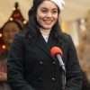 The Princess Switch Switched Again Vanessa Hudgens Black Wool Coat