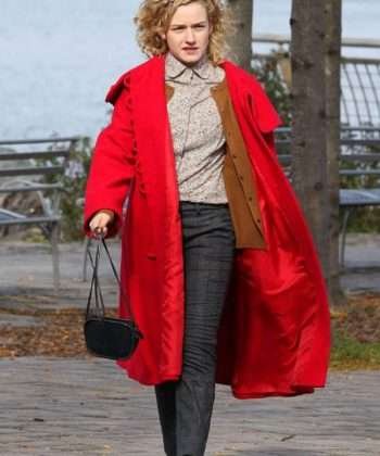 TV Series Modern Love Julia Garner Red Trench Coat