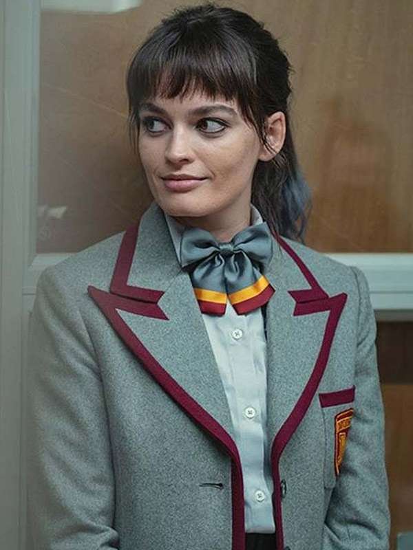 Emma Mackey Sex Education Gray Blazer Coat