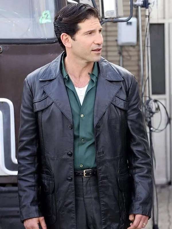 The Many Saints of Newark Movie Jon Bernthal Black Leather Jacket Jon Bernthal Movie The Many Saints of Newark Leather Jacket
