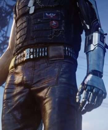 Keanu Reeves Video Game Cyberpunk 2077 Black Leather Vest