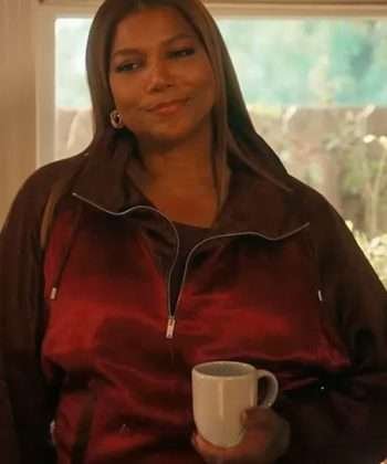 American Rapper Queen Latifah The Equalizer Maroon Satin Jacket
