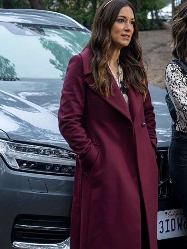 Amy Maggie 2022 Angelique Cabral Maroon Wool Coat