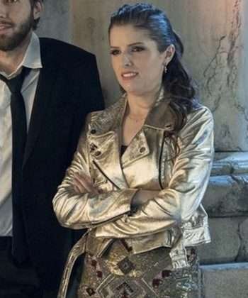 Beca Pitch Perfect 3 Movie Anna Kendrick Silver Leather Jacket
