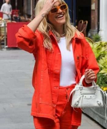 American Singer Ashley Roberts Orange Jacket