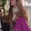 Movie Private Lesson (2022) Bensu Soral Brown Shearling Leather Jacket