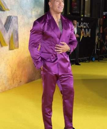Dwayne Johnson Black Adam Purple Night Suit