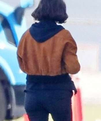 Ana de Armas The Gray Man Brown Leather Jacket