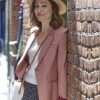 The Wedding Veil Autumn Reeser Pink Blazer Coat