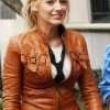 Blake Lively TV Series Gossip Girl Brown Jacket