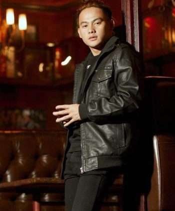 Movie Pusoy Popey Heart Black Leather Jacket