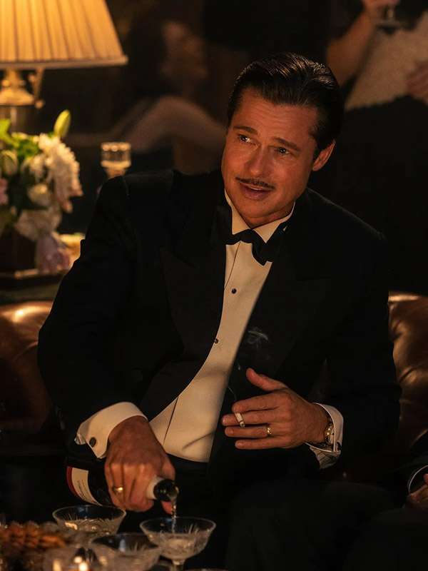 Jack Conrad Babylon (2022) Black Blazer Coat Brad Pitt Babylon Jack Conrad Black Blazer