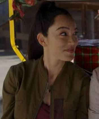 A Hollywood Christmas (2022) Jessica Olive Green Cotton Jacket