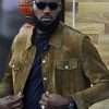 Hustle LeBron James Brown Suede Jacket