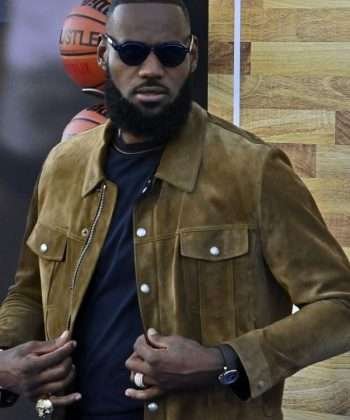 Hustle LeBron James Brown Suede Jacket