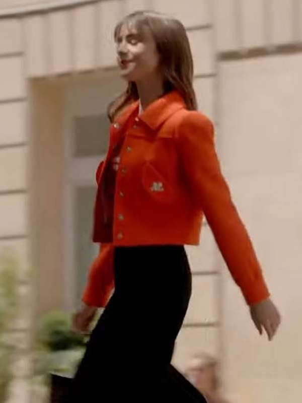 Emily in Paris Season 03 Emily Cooper Orange Jacket
