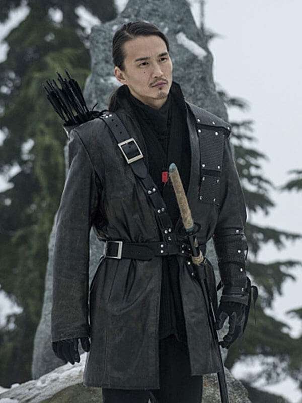 TV Series Arrow Karl Yune Black Leather Coat