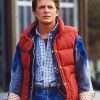 Back to the Future Michael J. Fox Red Puffer Vest