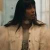 Kelly Rowland TV Series The Equalizer Misty White Cotton Fringe Jacket
