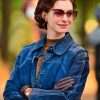 Anne Hathaway Armageddon Time (2022) Esther Graff Suede Leather Coat