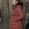 Lana Baric Glava velike ribe Red Puffer Jacket