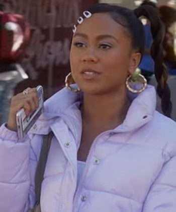 TV Series All American Homecoming Netta Walker Purple Cropped Puffer Jacket