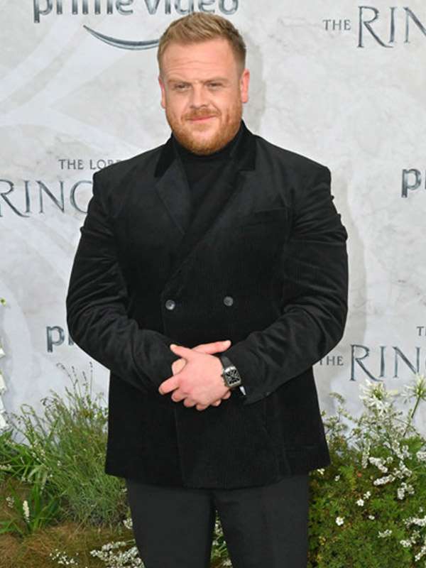 Prince Durin IV The Lord of the Rings The Rings of Power Event Night Black Blazer The Lord of the Rings: The Rings of Power 2022 Owain Arthur Blazer Coat