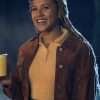 Movie Terror Train Robyn Alomar Brown Leather Jacket