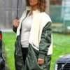 Queen Latifah The Equalizer Green Shearling Coat