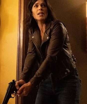 Sidney Prescott Scream Neve Campbell Brown Biker Leather Jacket