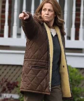 Movie Call Jane Virginia Brown Shearling Jacket