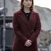 Superman & Lois Season 01 Stacey Farber Maroon Wool Coat