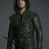 TV Series Arrow Stephen Amell Black and Green Jacket