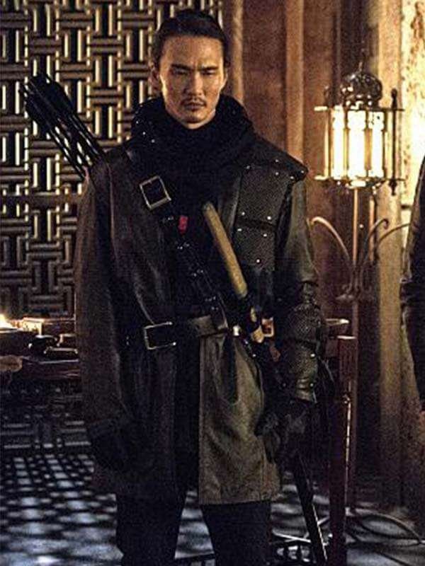 Maseo Yamashiro Arrow Karl Yune Black Leather Coat