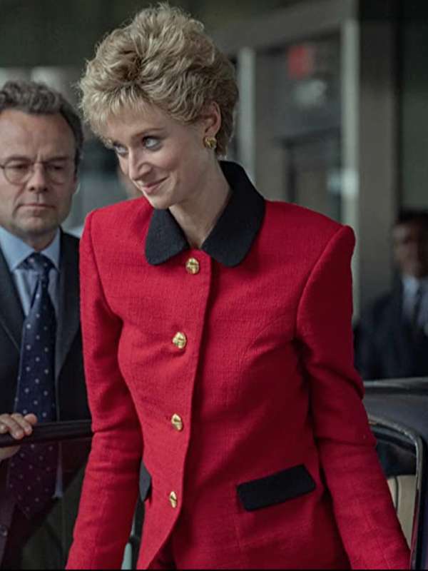 The Crown Season 05 Elizabeth Debicki Red Wool Coat Princess Diana TV Series The Crown Red Coat