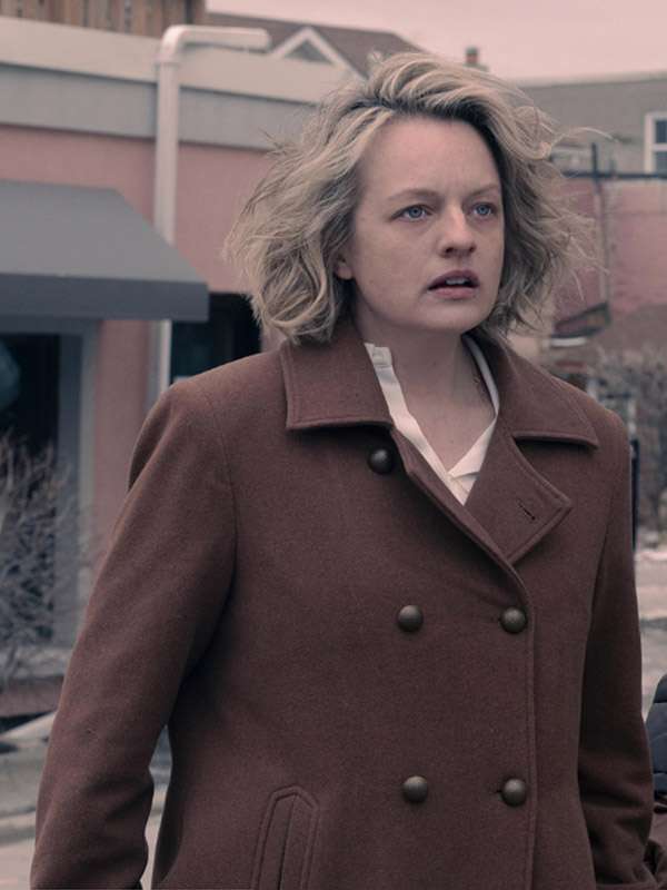 The Handmaid's Tale (2022) June Osborne Brown Trench Coat Elisabeth Moss TV Series The Handmaid's Tale Brown Wool Coat