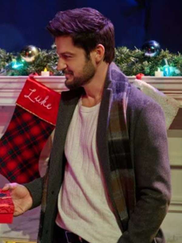 Josh Hart Time for Him to Come Home for Christmas Movie Grey Wool Coat